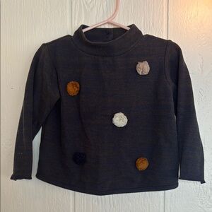 Zara Toddler Sweater with Colorful Tulle Poms